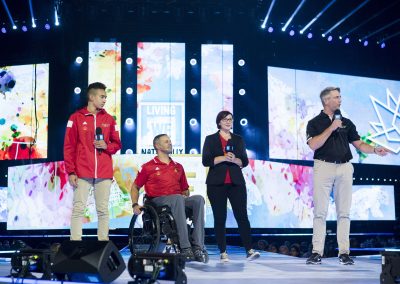 CEO Michael Burns and Daniel family announcing partnership with the WE Movement at WE Day 2016